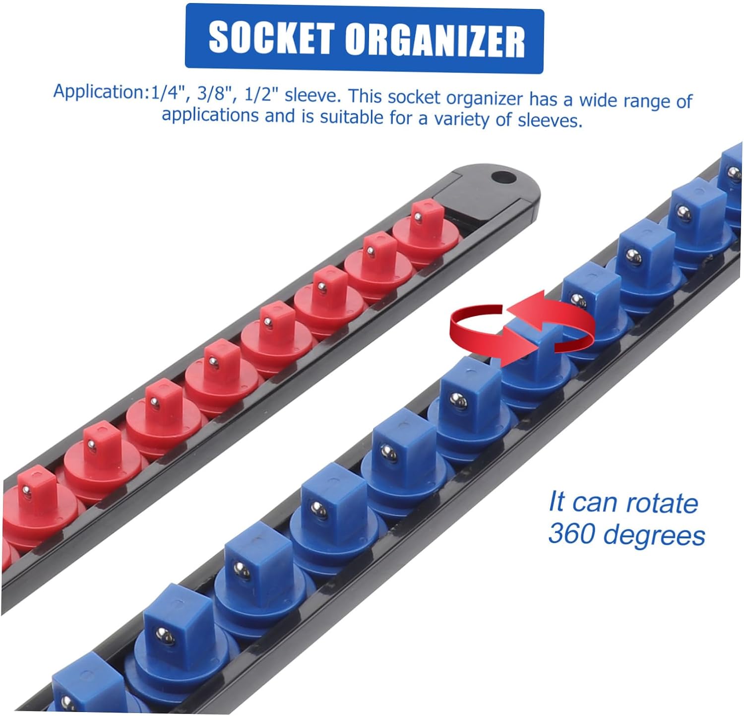  Cabilock 6 Pièces Support De Rangement Pour Douilles Rail Porte-socket Rotatif Avec Roulements Compatible Et Organiseur Robuste Pour Atelier Et Boîte à Outils