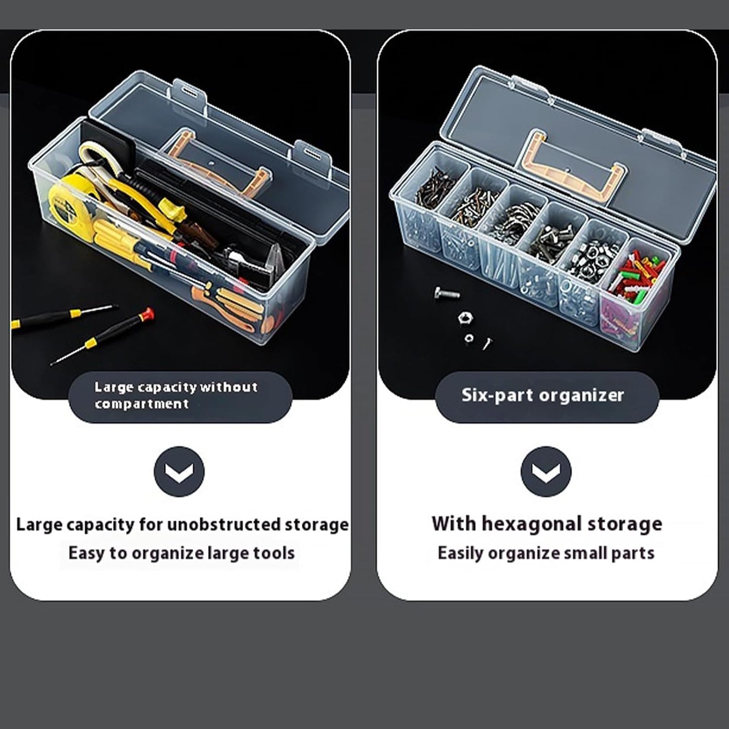  Boîte De Rangement Multifonction Portable Avec Compartiment Amovible Pour Voiture, Camping, Maison, Garage, Outils De Gestion Des Outils