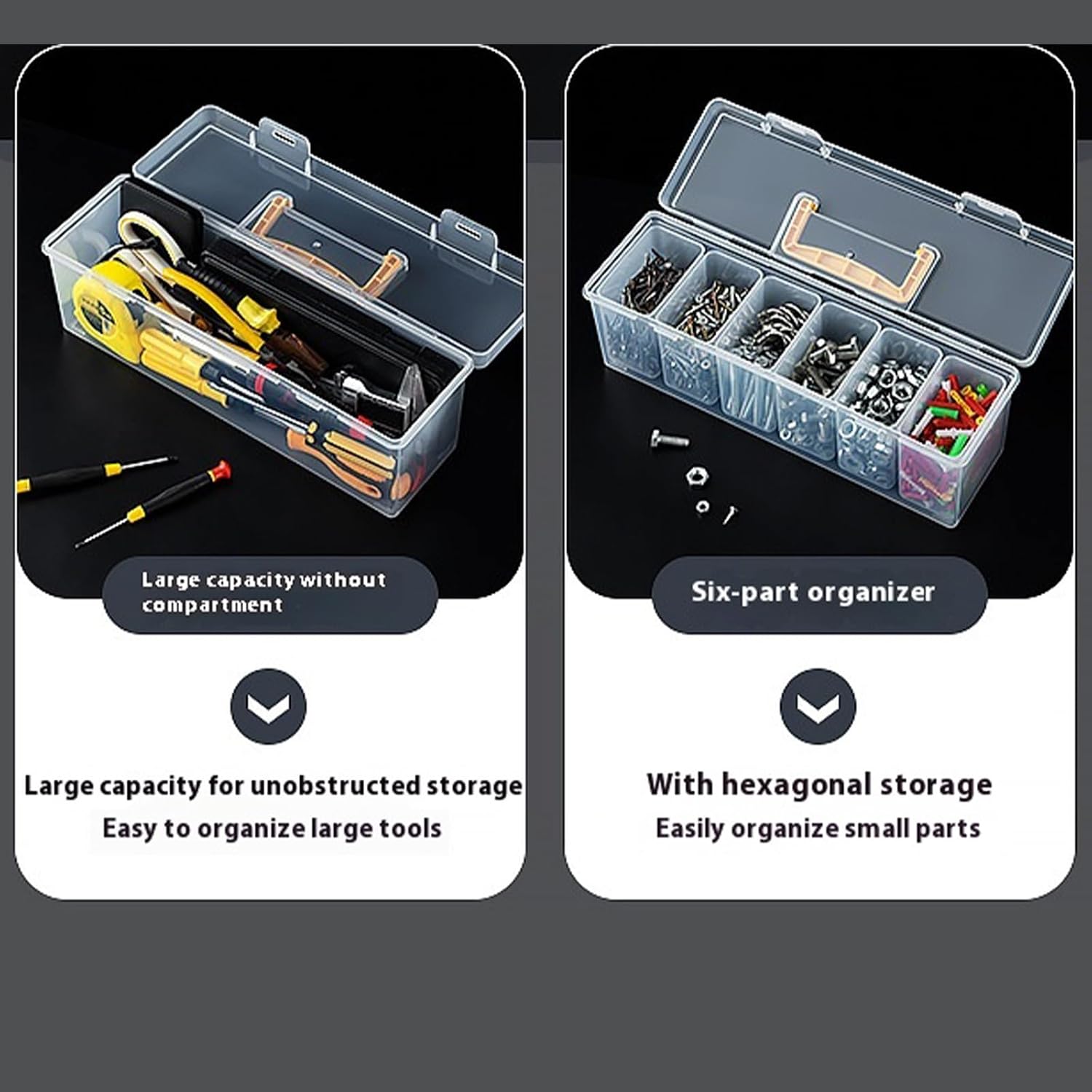  Boîte De Rangement Multifonction Portable Avec Compartiment Amovible Pour Voiture, Camping, Maison, Garage, Outils De Gestion Des Outils