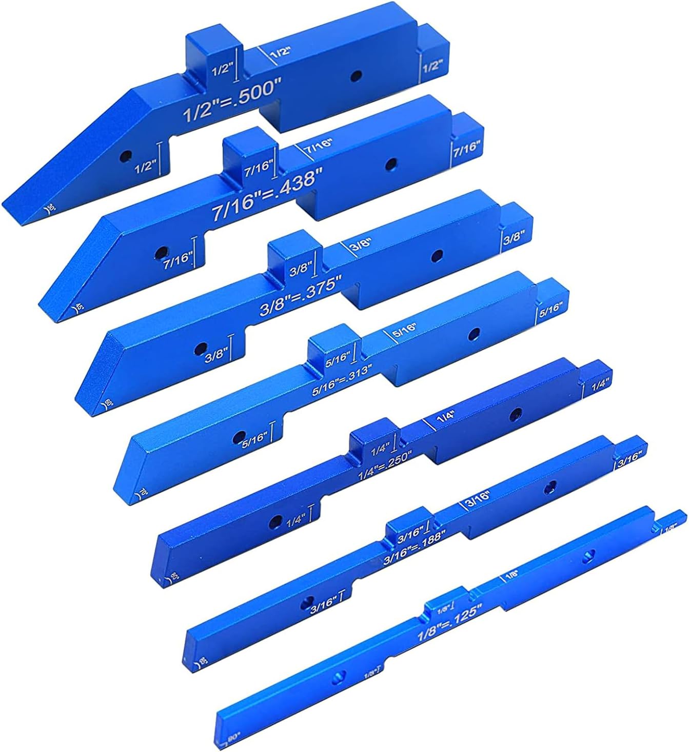  Lot De 7 Barres De Réglage De Table De Toupie En Aluminium De Précision, Jauges De Hauteur, Outils De Travail Du Bois