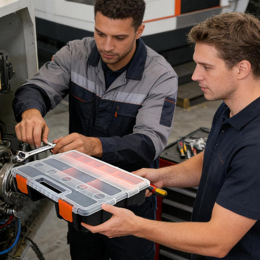  Organiseur De Pièces Portable – Boîte De Rangement Amovible à 21 Compartiments, Utilisation En Atelier Avec Design Connectable, Système De Rangement Transparent, Boîte à Outils Facile à Transporter