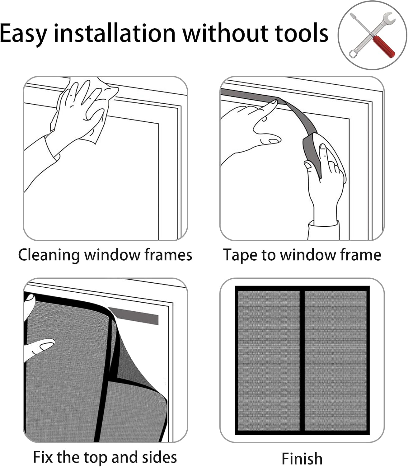  Mosquito Net Door Window 103 X 99 Cm Magnetic Mosquito Net Door Easy To Install Without Drilling For Windows Or White