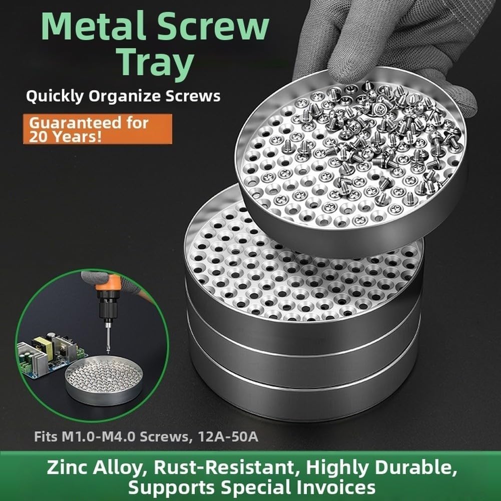  Plateau De Rangement De Vis En Alliage De Zinc Empilable Pour Atelier D'usine Avec Trous Inclinés Pour Un Placement Précis Et Un Rangement Efficace Argenté M50a (M50A)