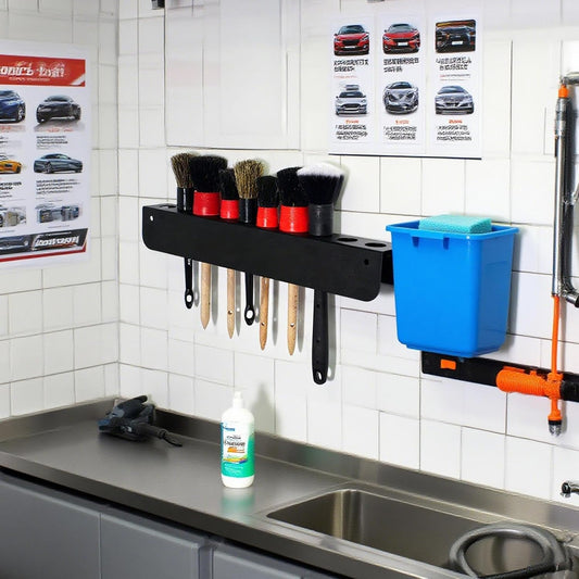  Generisch Organiseur De Brosses Pour Nettoyage De Voiture - Organiseur D'outils Mural Pour Voitures | Étagère Ménager Pour Placard, Salle De Bricolage, Jardin, Camion, Transporteur, Intérieur Et