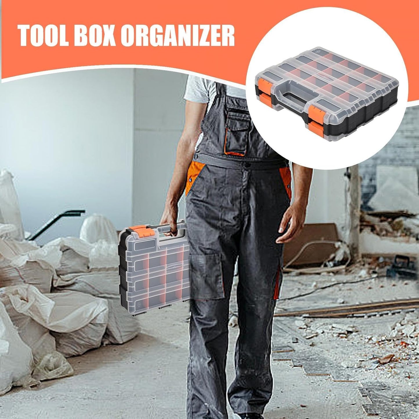 GENERIC Boîte De Rangement Pour Vis | Boîte De Rangement Pour Petites Pièces | Organiseur De Matériel, Boîte à Outils, Organisateur De Matériel De Petites Pièces, Récipient élastique Portable Pour Organiser