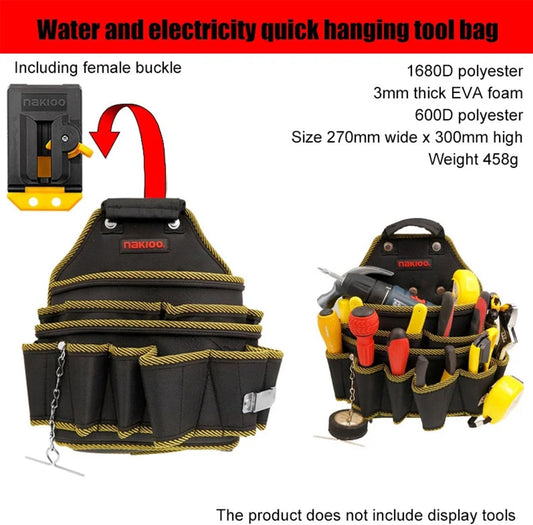 Pochette à Outils Sac à Outils Pour Ceinture Crochet Rapide Maintenance Charpentier Électricien Porte-Outils Pour La Taille Maison Jardin Nettoyage VR