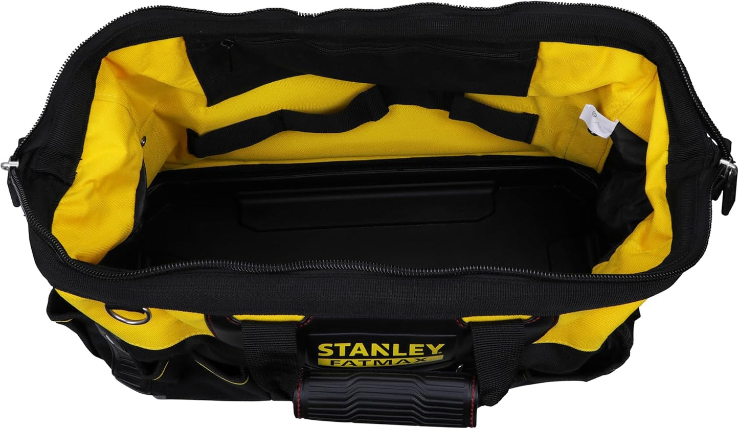  STANLEY FATMAX Sac à Outils Gamme - Base Rigide Et Résistante à L'Eau Avec Bandoulière Solide - Poignée Caoutchouc - Élastique Pour Outils - 49 X 26 X 10 Cm - 600 X 600 Deniers 1-93-950