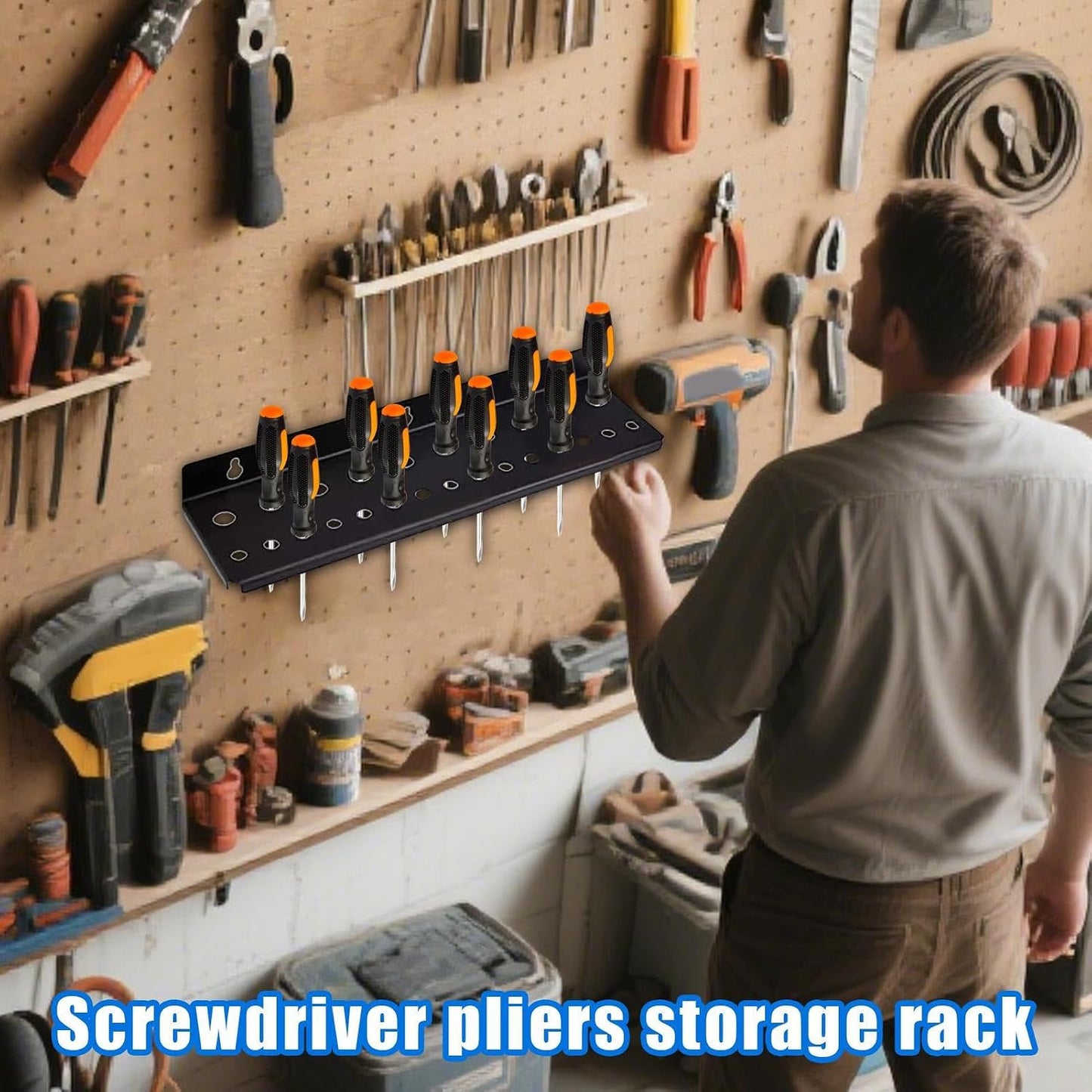  Rack De Tournevis, Organisateur De Tournevis,STOCKAGE D'OUTIL MAIN MUR MONTRE | 25 Trous Pour Les Petits Outils à Main Pour Robustes à Main Pour Le Garage De La Remise D'ateliers