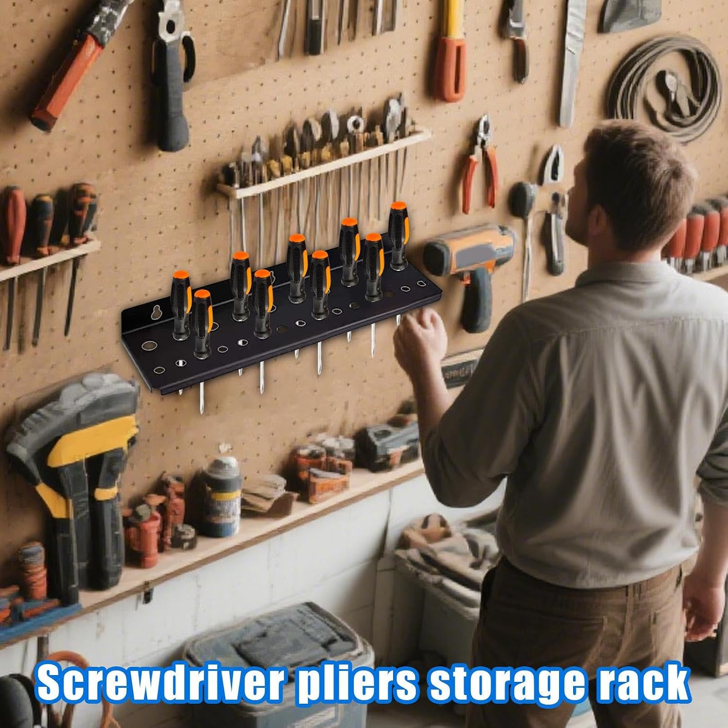  Rack De Tournevis, Organisateur De Tournevis,STOCKAGE D'OUTIL MAIN MUR MONTRE | 25 Trous Pour Les Petits Outils à Main Pour Robustes à Main Pour Le Garage De La Remise D'ateliers