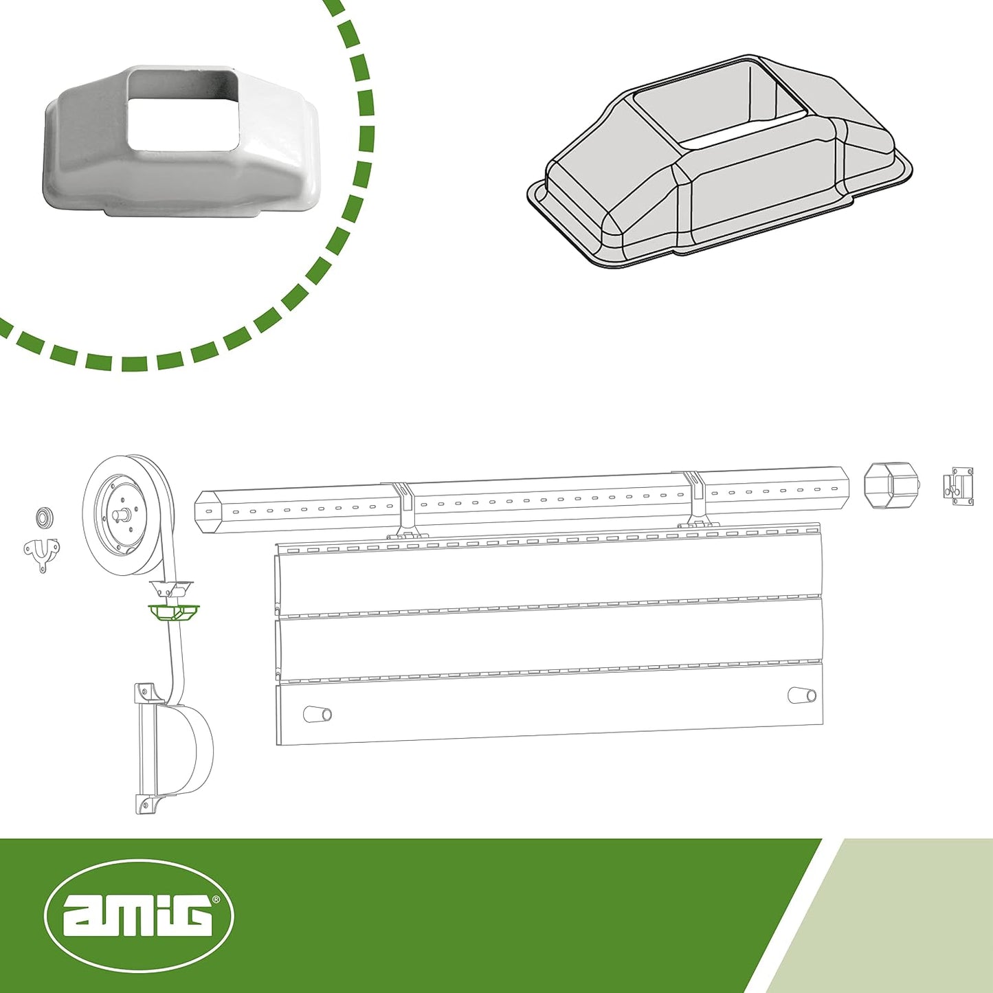  Amig - 20334 | Cover For Strap Guide | Aluminium | White