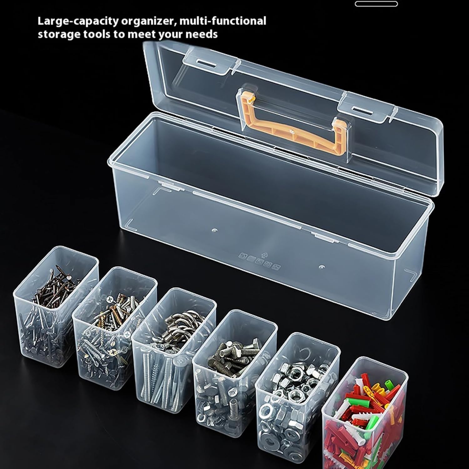  Boîte De Rangement Multifonction Portable Avec Compartiment Amovible Pour Voiture, Camping, Maison, Garage, Outils De Gestion Des Outils