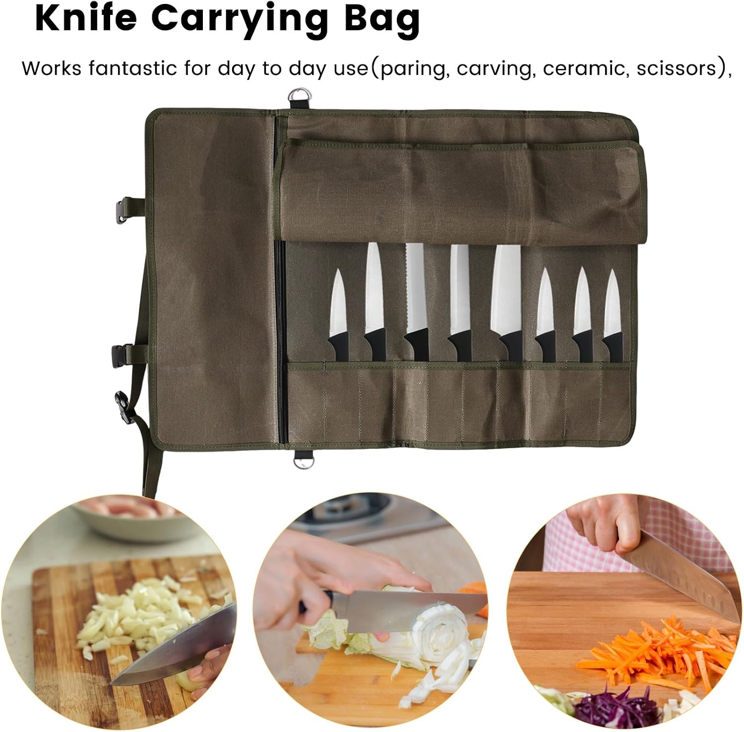  Sac à Roulettes Chef Couteau Sac Cuisine De Rangement Porte-Couteau Portable Couteau Multifonction Sac De Transport Chef Outil Organisateur