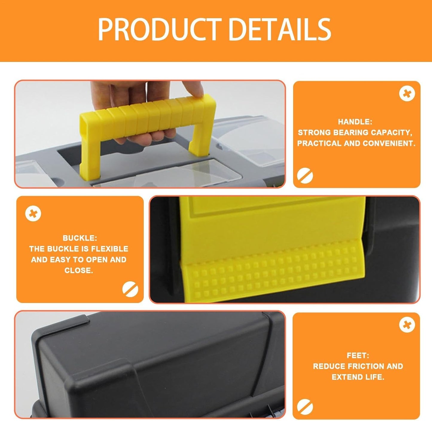  Coffre à Outils Multifonction, Boîte à Outils De Grande Capacité, Organisateur D'outils Ménagers, Boîte à Outils De Voiture Pour Le Rangement D'artisanat, Boîte De Rangement D'outils Portable