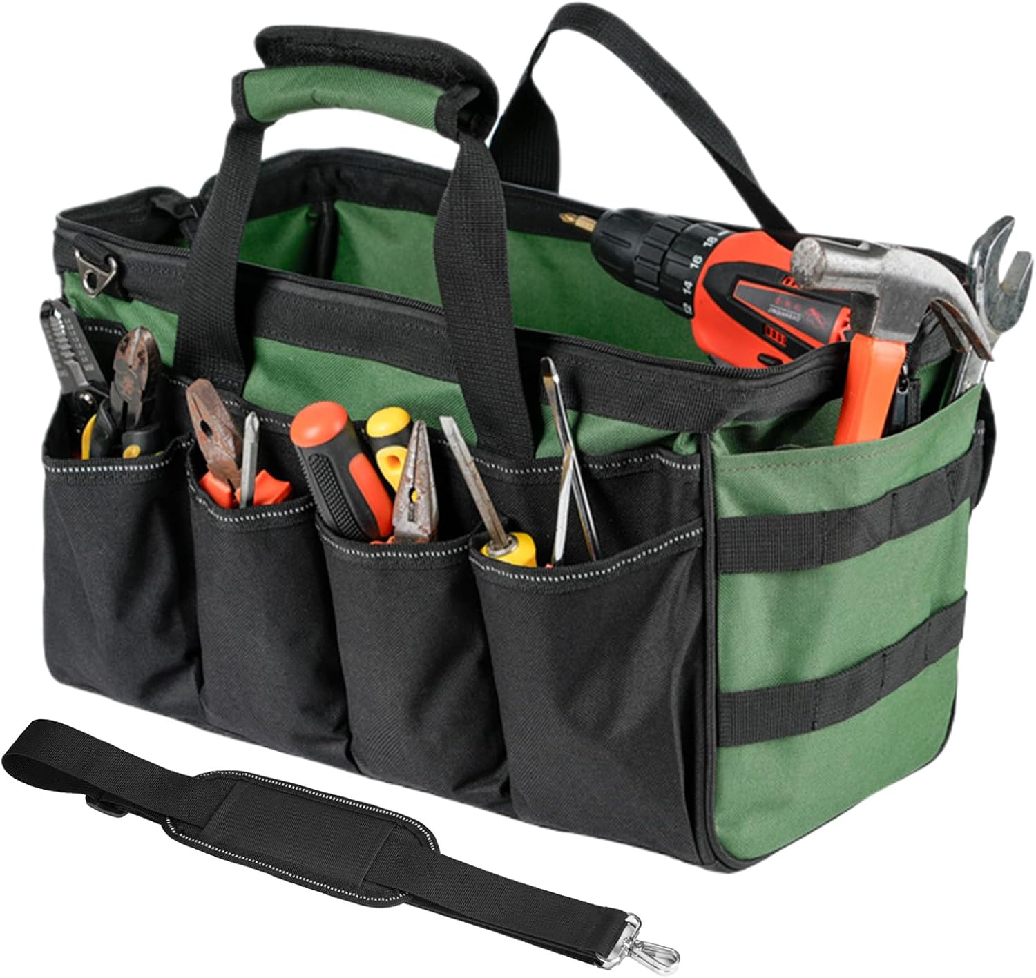  Sac De Rangement Pour Outils | Organiseur Portable Robuste – Sacs à Outils D'électricien à Large Ouverture Pour Homme, Mécanicien, électricien, Charpentier, Garage, Voyage, Réparation, Tournevis