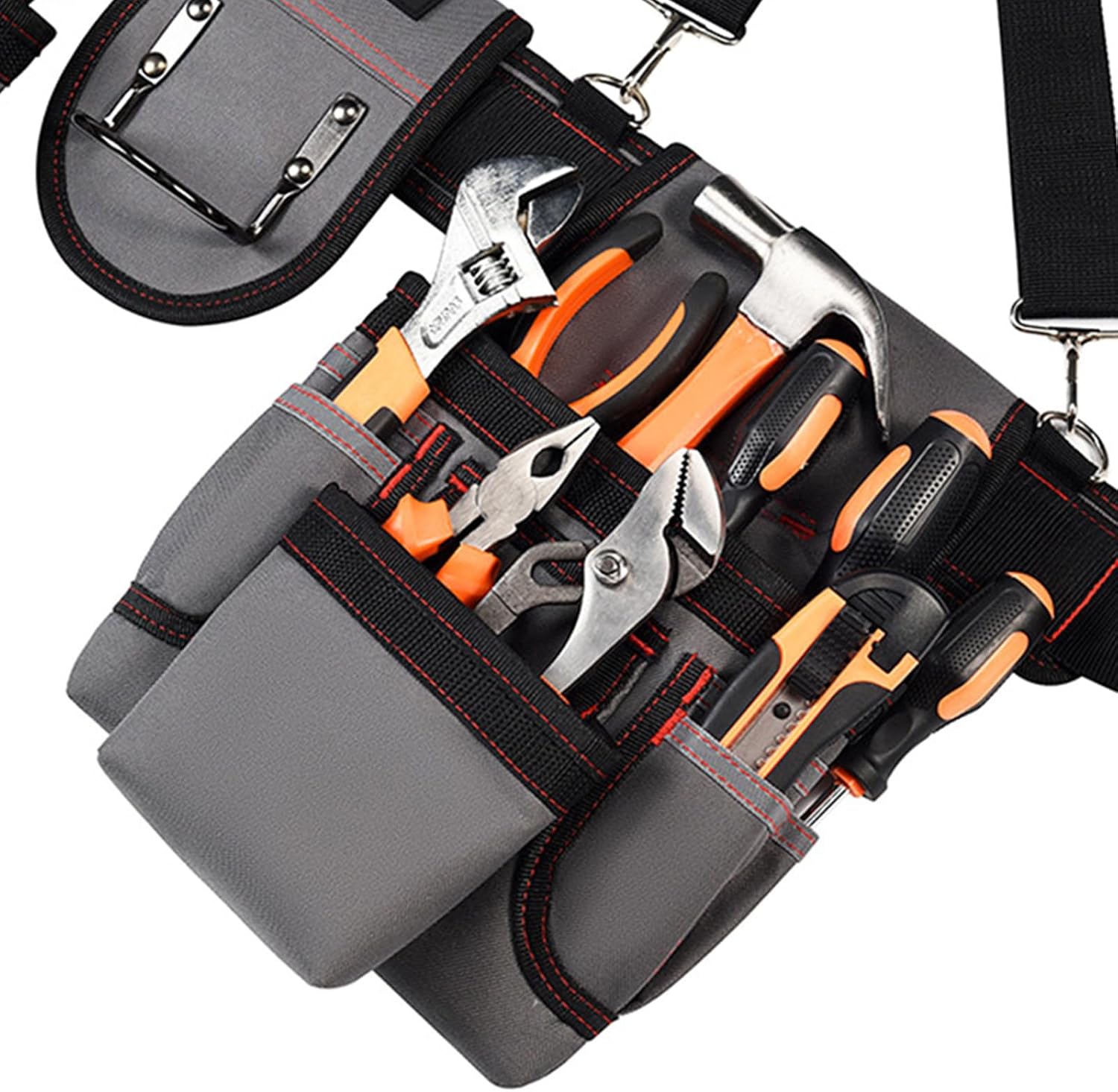  Ceinture Ergonomique Pour Outils De Travail Avec Compartiment De Rangement Multi-poches, Sangle Rembourrée Renforcée, Porte-jarretelles Réglables, Pochette à Outils, Ceinture De Charpentier