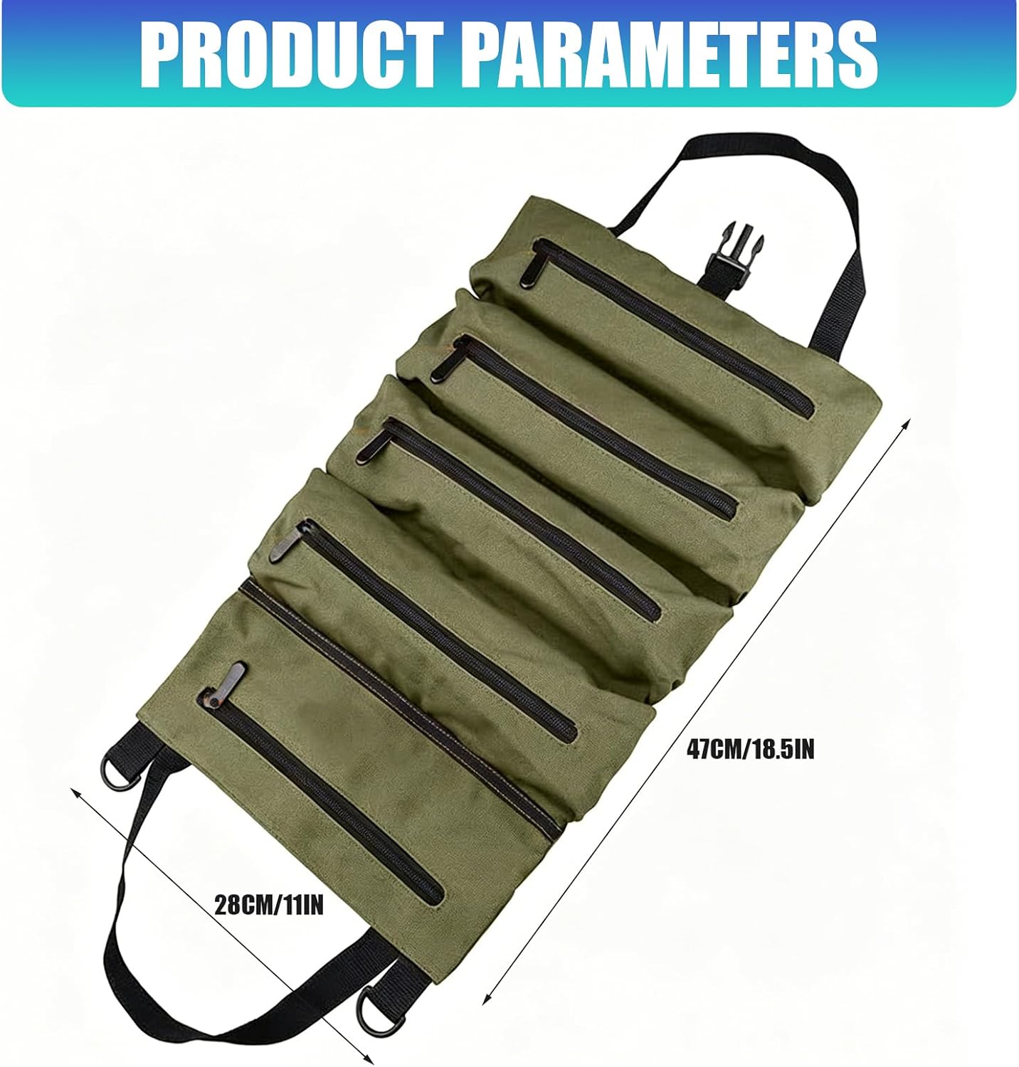  Sac à Outils Compact à Roulettes Pour Clés, Tournevis, Pinces, Résistant à L'eau Et à La Poussière, Excellent Pour Les Mécaniciens Et Les Bricoleurs En Toile