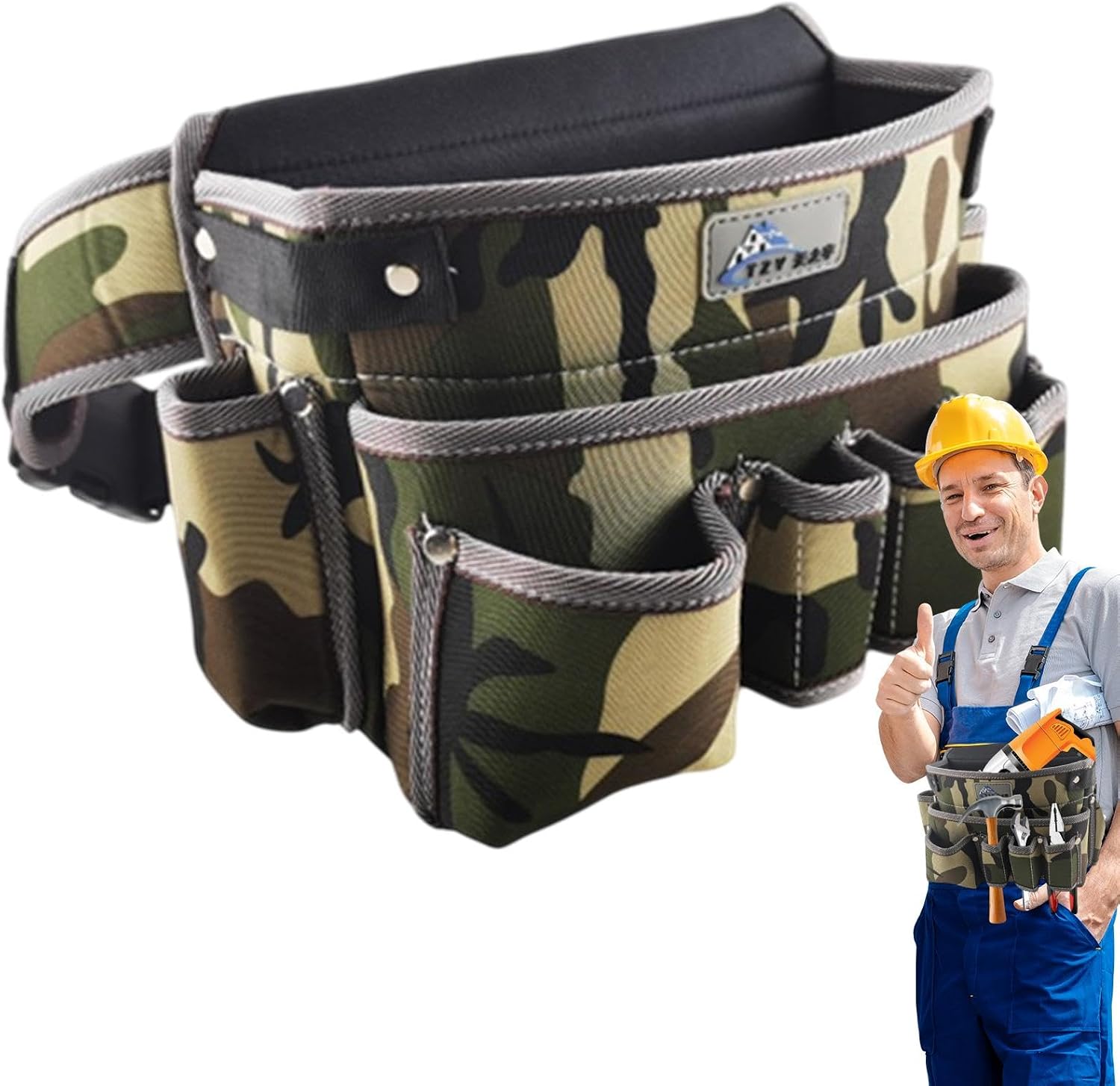 GENERIC Outil Robuste, Sac De Rangement De Boîte à Outils, Sac De Taille Multi-poches, Porte-outils à Large Ouverture, Rangement D'outils De Mécanicien, Organisateur D'outils D'électricien, Porte-outils Pour