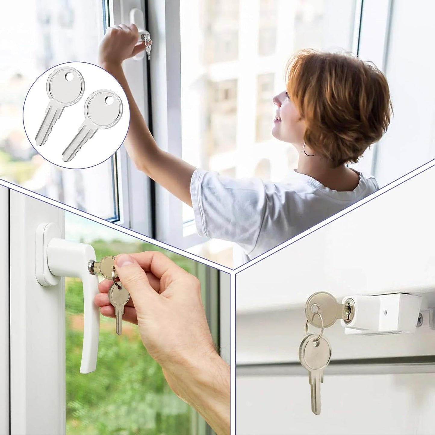  6 X Universal Replacement Window Keys Compatible With Yale And Securistyle