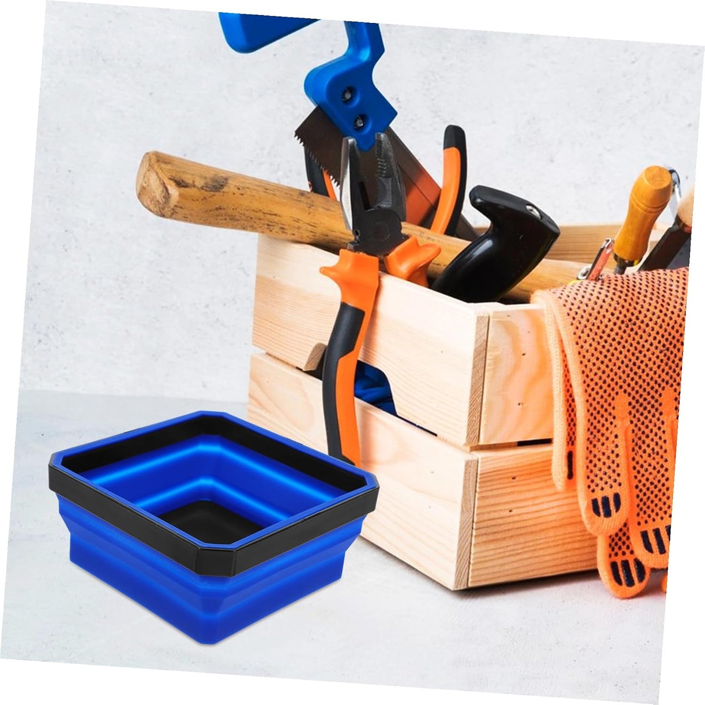  STOBAZA Plateau Magnétique Pliable En Silicone Multifonction Pour Petites Pièces, Caoutchouc Antidérapant, Bleu, Rangement Outils Et Quincaillerie Portable, Usage Quotidien