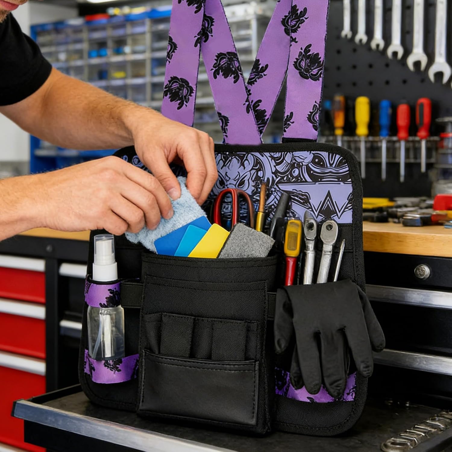 Genérico Outil De Voiture, Sac De Transport Spacieux Oxford, Support D'outils De Teinture Avec Conception De Sangle Réglable, Organisateur De Stockage Avec Fonction Robuste, B