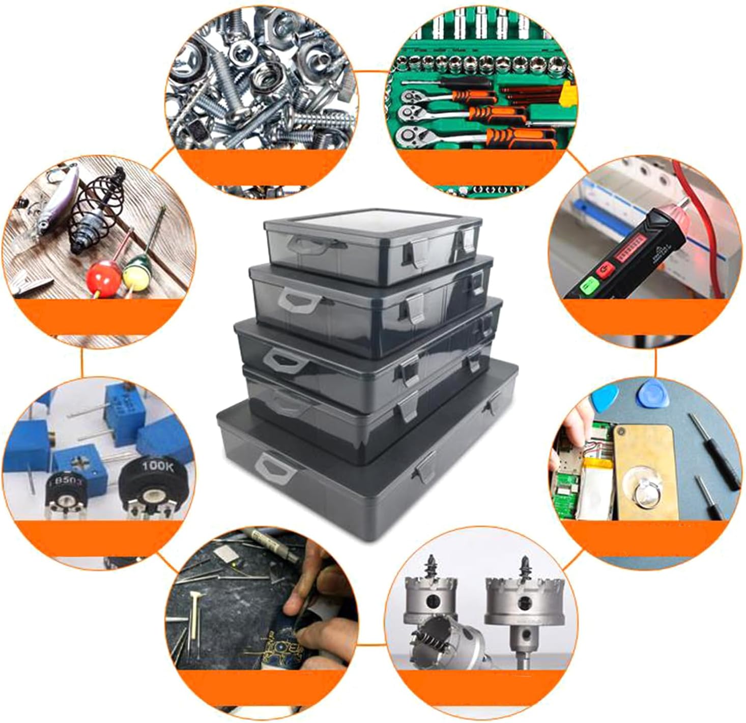  Boîte De Rangement Pour Pièces - Organisateur De 9/12/15/18/24 Compartiments - Avec Séparateurs Amovibles - Boîte De Rangement Pour Outils