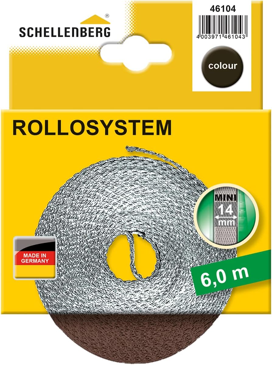  Schellenberg 46104 Roller Shutter Straps, 14 Mm, 6 M, Brown