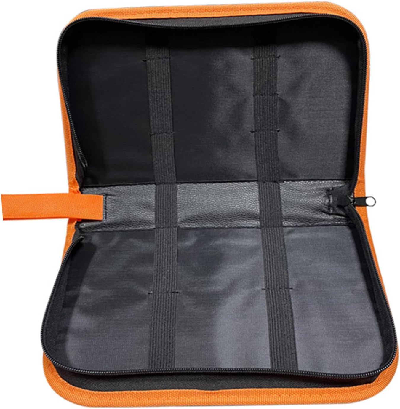  À Outils à Main Avec Fermeture à Glissière Et Panneaux Intérieurs Divisés, Pochette De Rangement à Bordure Noire Pour Atelier, Garage Et Réparations à Domicile, Pochette à Rouleaux D ' Outils, Petit