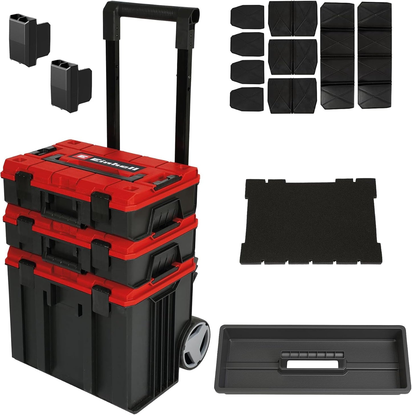  Original Einhell Mallette E-Case L (120 Kg Max, Rangement Et Transport Universels D’outils Et Accessoires, à Empiler Et Associer)
