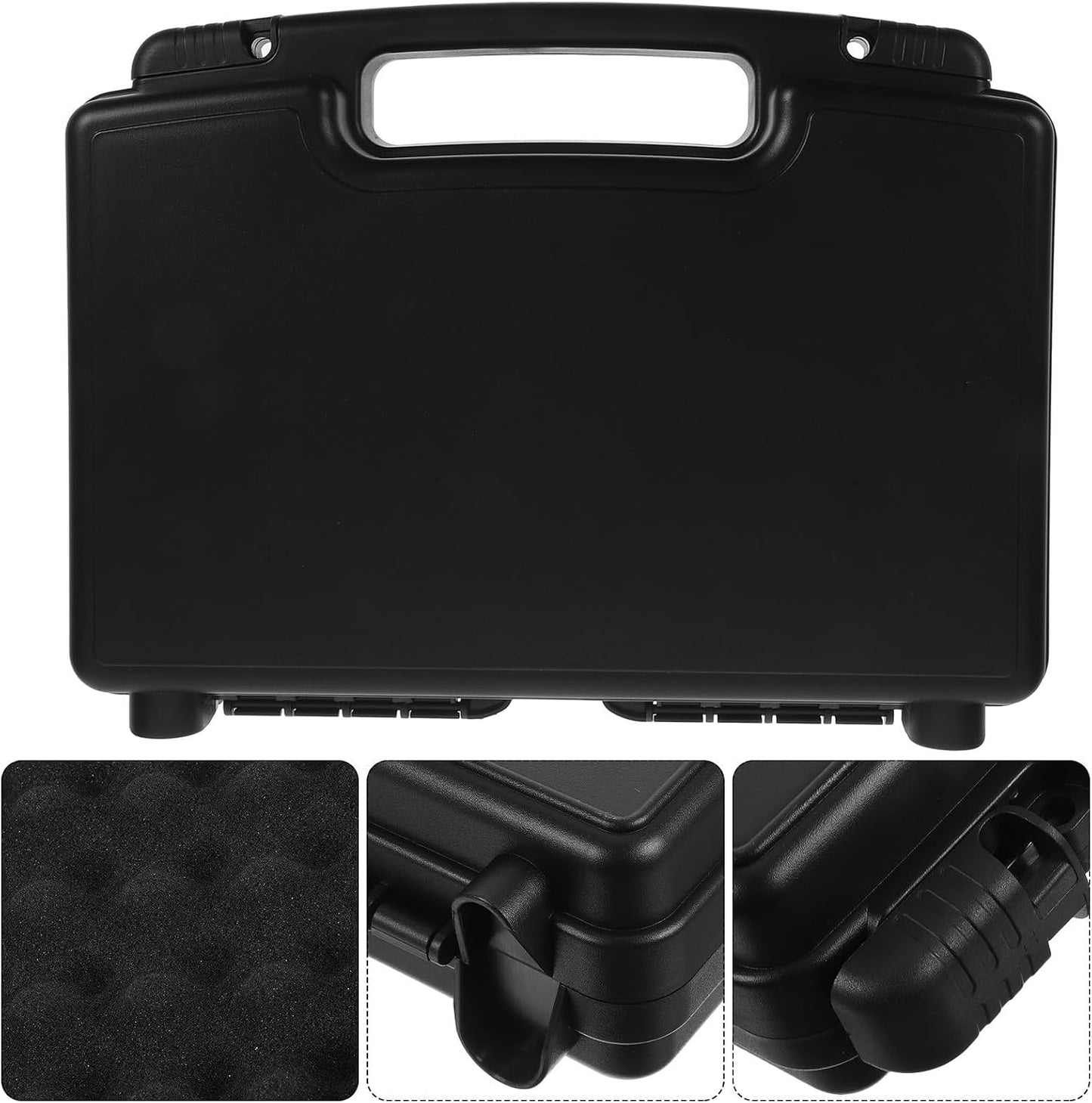  STOBAZA Boîte à Outils Portative Et Capacité De Charge En Plastique Noir Avec Mousse Intérieure, Haute Rigidité Pour Entretien Automobile Et Navigation