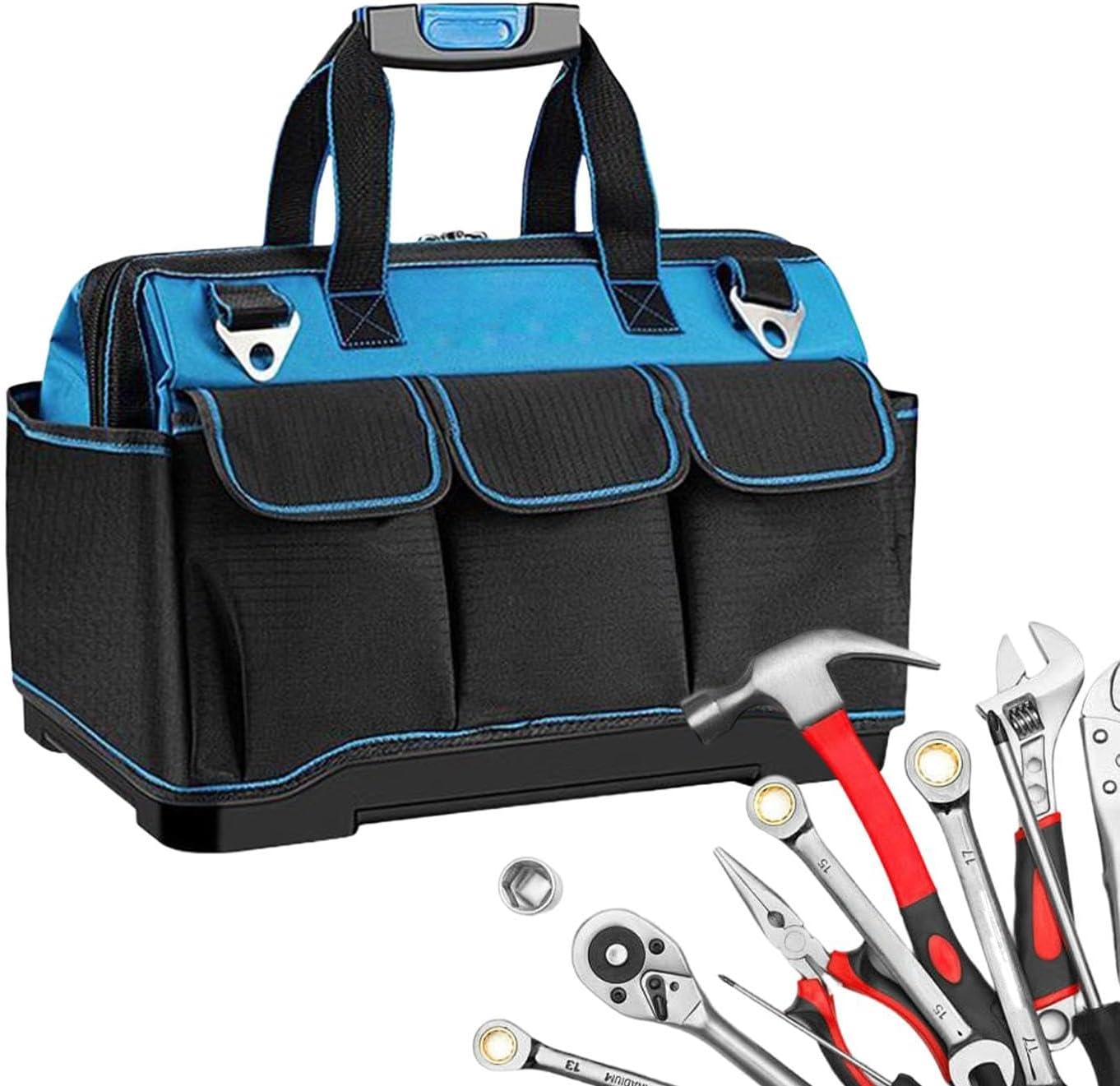 GENERIC Sac À Outils Pour Hommes, Poignée Ergonomique Imperméable Renforcée, Grand Sac À Outils De Travail, Pour Voyage En Plein Air Construction Réparation Auto Maison Garage Papa Père Électricien