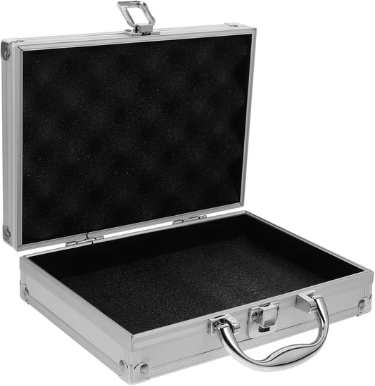  Housoutil Boîte à Outils En Alliage D'aluminium - Boîte De Rangement Portable - Organiseur De Bagages De Voyage - Boîte De Sécurité Pour La Maison - Mallette Rigide, Multicolore, 23.30X22.00X6.40CM
