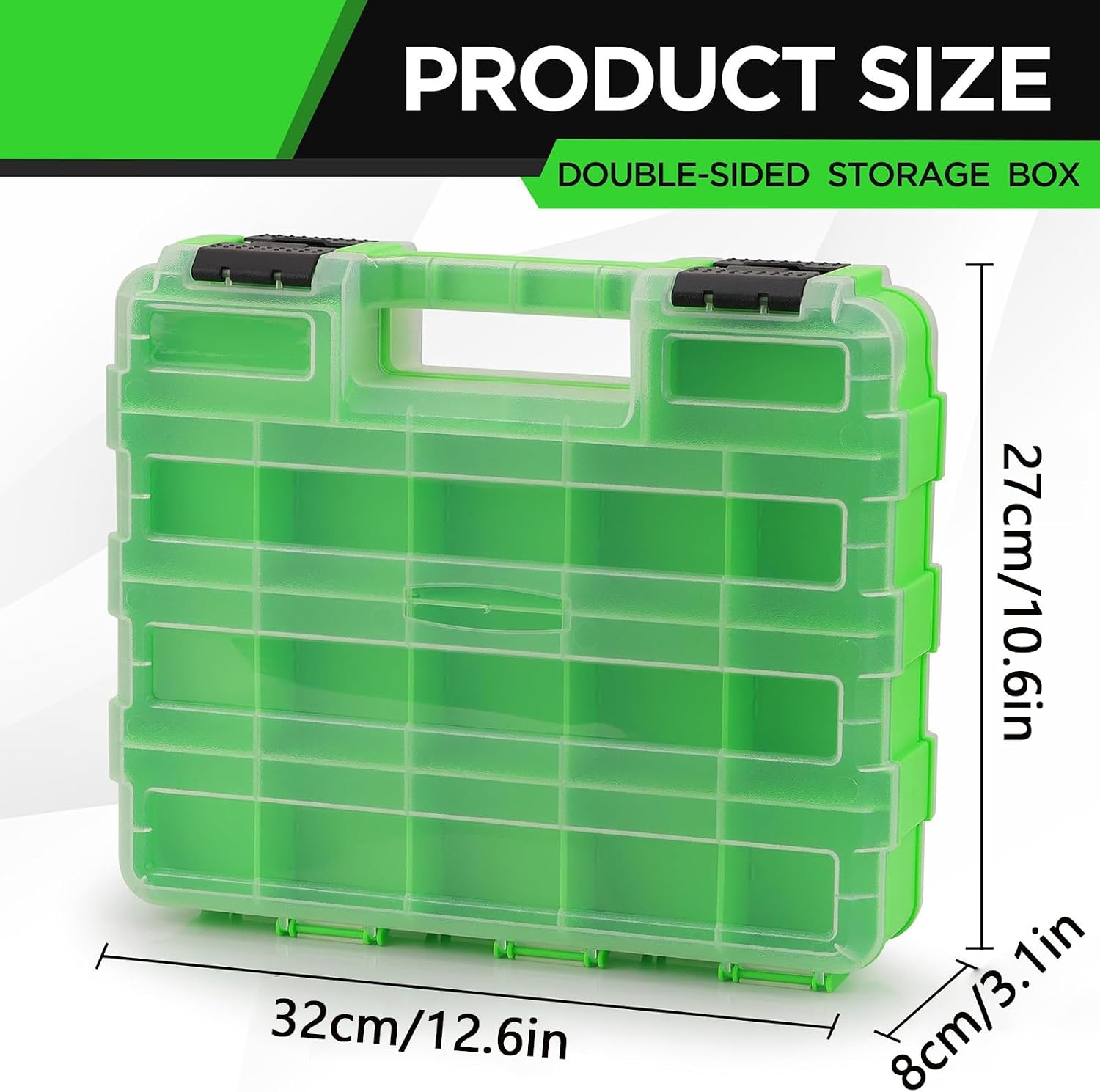 GENERIC Boîte à Outils – Boîte à Outils Portable à 34 Compartiments | Conteneur De Quincaillerie Avec Couvercle Transparent – Pour Garage, Maison, Atelier, Matériel De Quincaillerie à Ongles, écrous