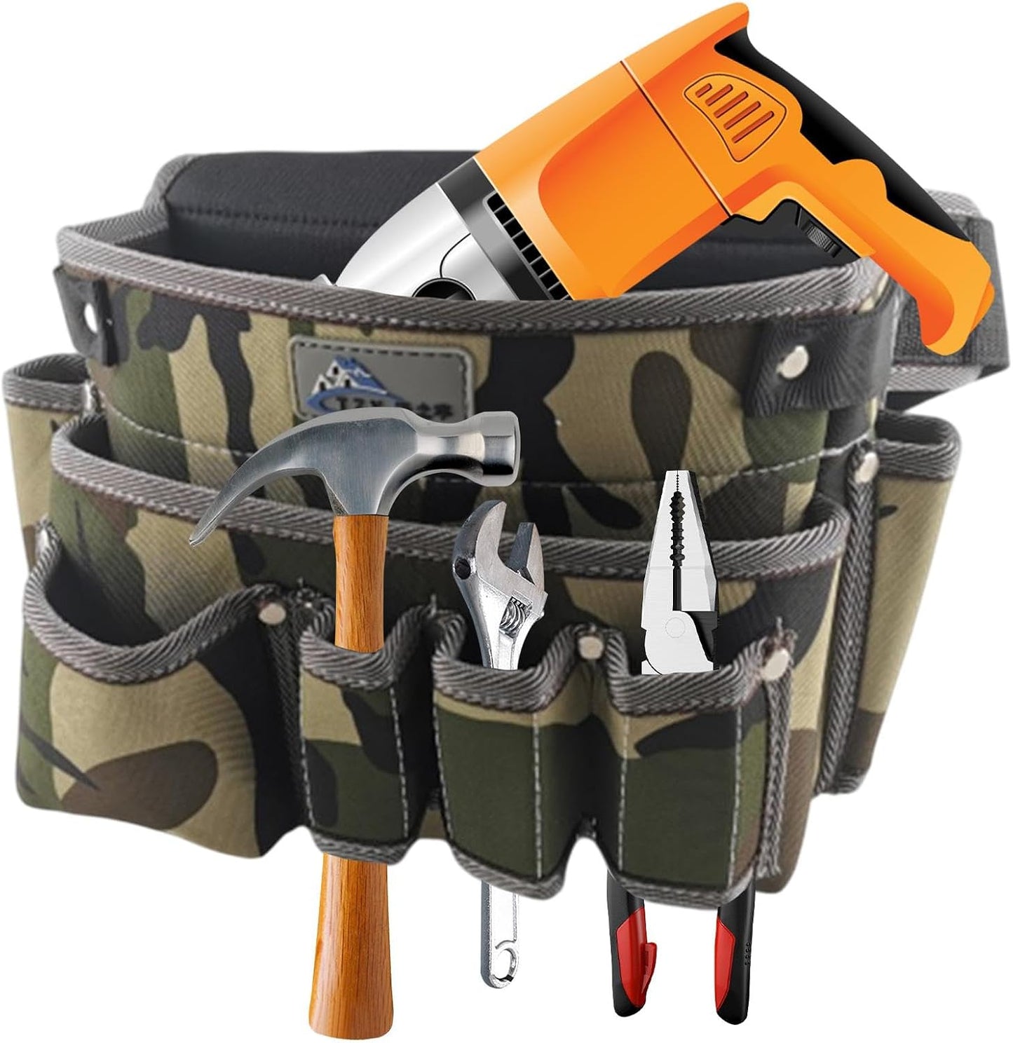 GENERIC Outil Robuste, Sac De Rangement De Boîte à Outils, Sac De Taille Multi-poches, Porte-outils à Large Ouverture, Rangement D'outils De Mécanicien, Organisateur D'outils D'électricien, Porte-outils Pour