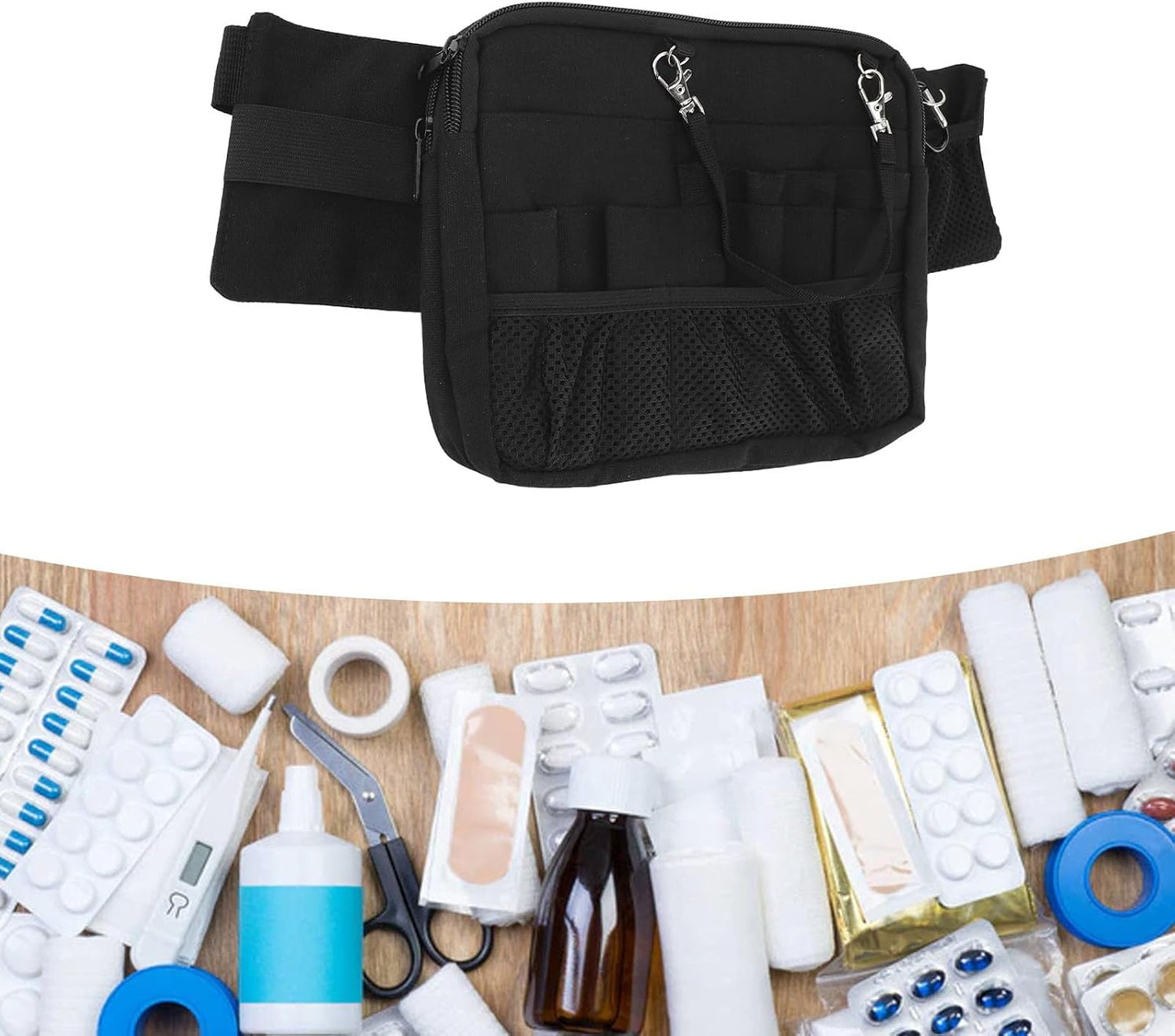  Ejoyous Sac Banane D'infirmière, Sac à Outils Médical En Tissu Oxford Avec Rangement Multi-poches, à Porter De 3 Façons, Organisateur à Accès Rapide Pour Les Infirmières, Les Médecins Et Les Rondes