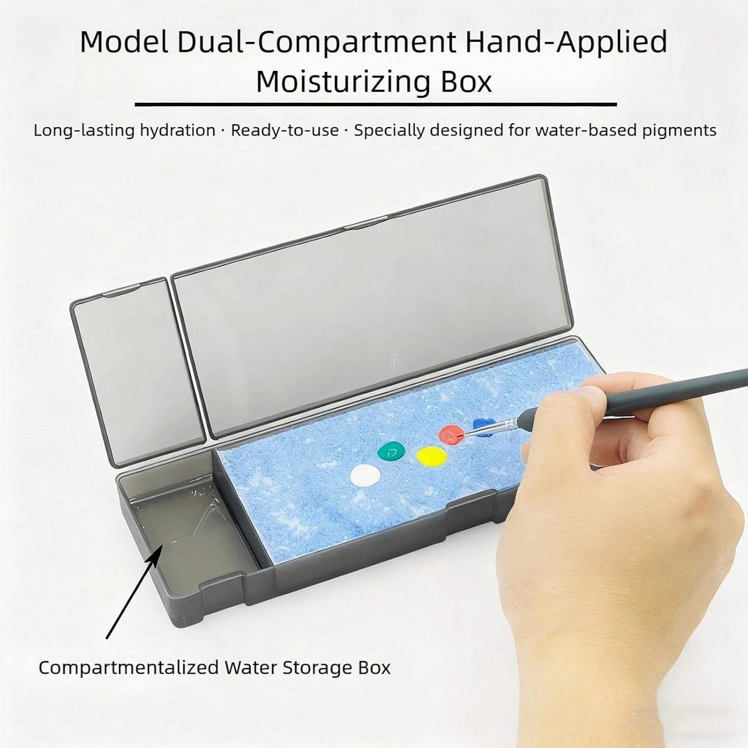  Porte-plateau Portable Pour Peinture Acrylique Humide, Fournitures De Modélisme, Fournitures De Modélisme, Garder L'humidité à Base D'eau, Boîte De Rangement Pour Peinture D'artiste, Palette Pour