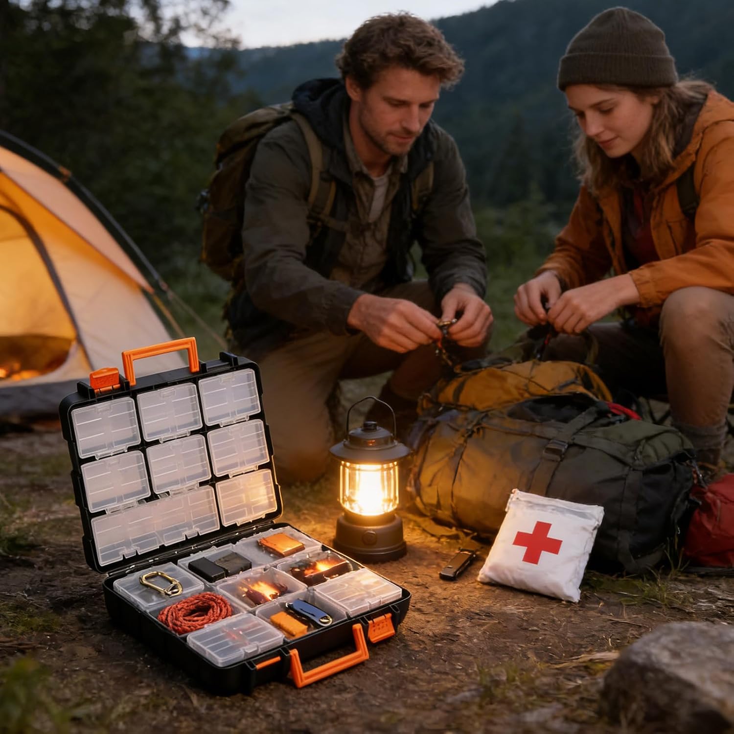 GENERIC Organiseur De Pièces Authentiques, Boîte De Rangement Amovible, 36,5 Cm, 12 Compartiments Avec Poignée, Organiseur Robuste, Boîte Avec Design Empilable, Rangement D'outils Pour Garage Et Atelier