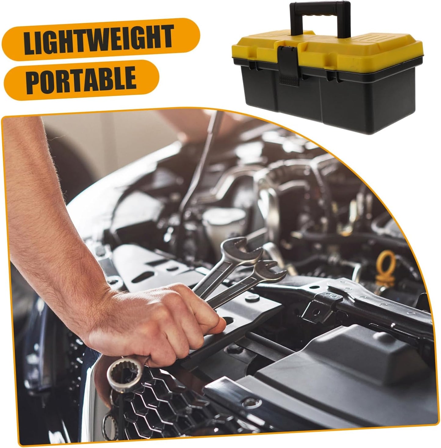  Angoily Boîte à Outils De Rangement En Plastique, Valise Portable Pour Voiture, Grosse Capacité, Prise En Main Confortable, Finition Soignée