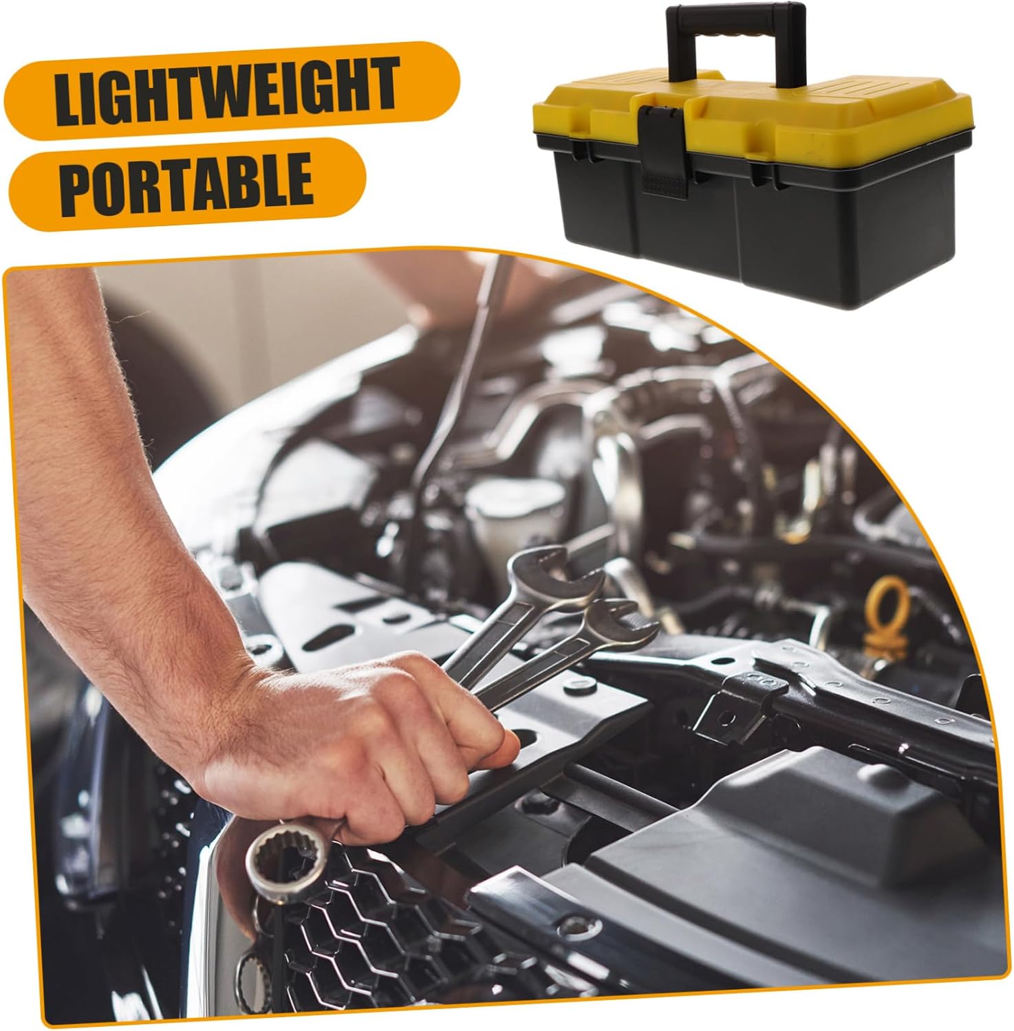  Angoily Boîte à Outils De Rangement En Plastique, Valise Portable Pour Voiture, Grosse Capacité, Prise En Main Confortable, Finition Soignée