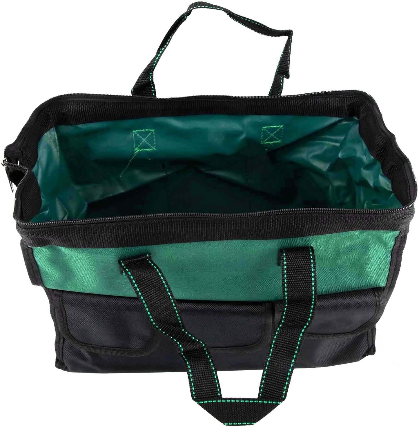  Sac Fourre-tout Robuste En Tissu 1680D Avec 6 Poches Pour Organiser Les Clés Et Les Perceuses Dans Un Atelier Ou Un Jardin, Vert, Noir, 33 Cm (40,6 Cm)