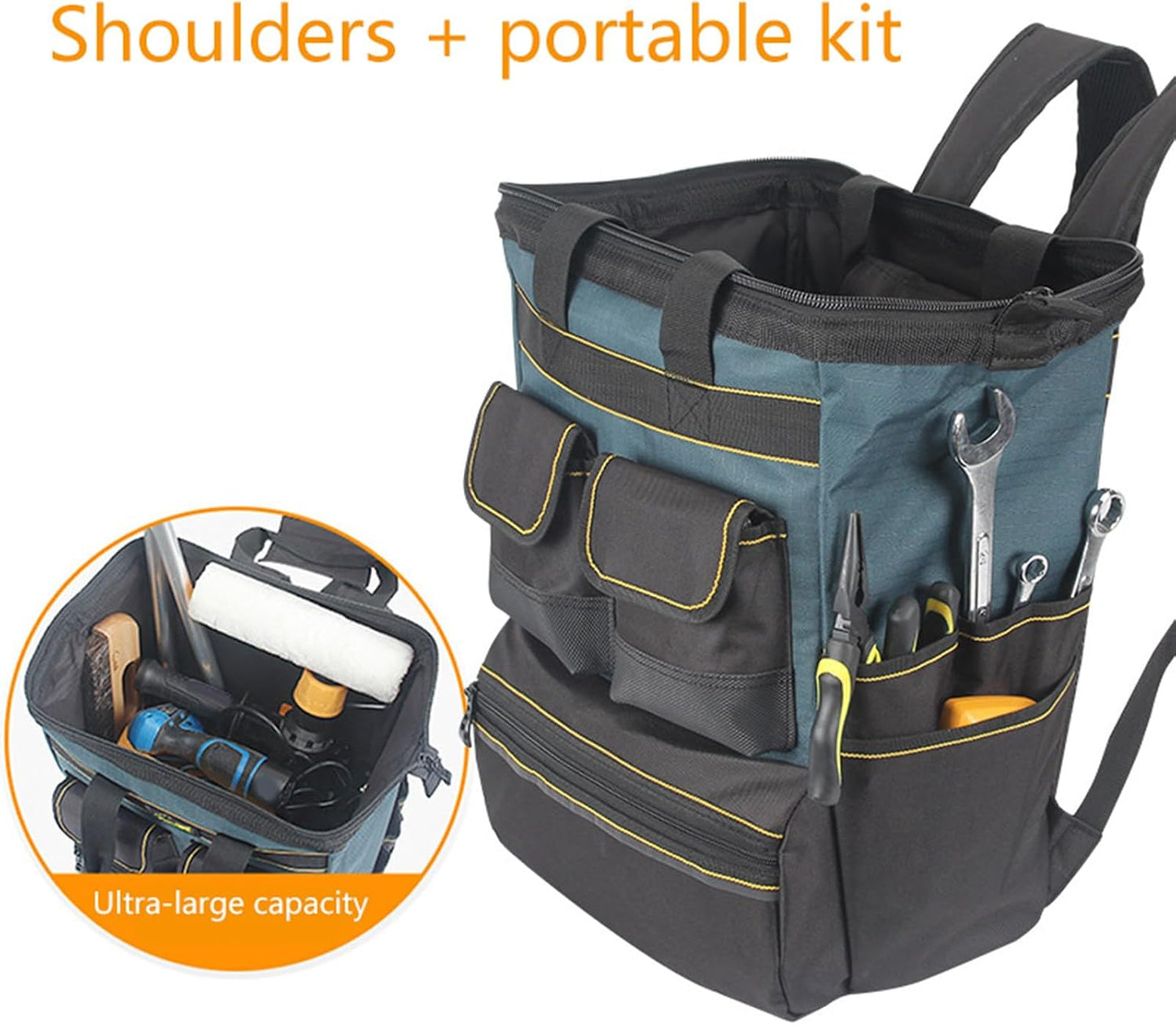 Sac à Dos à Outils Robuste Pour Travaux De Construction Eelectrican - Grand Sac à Dos Confortable