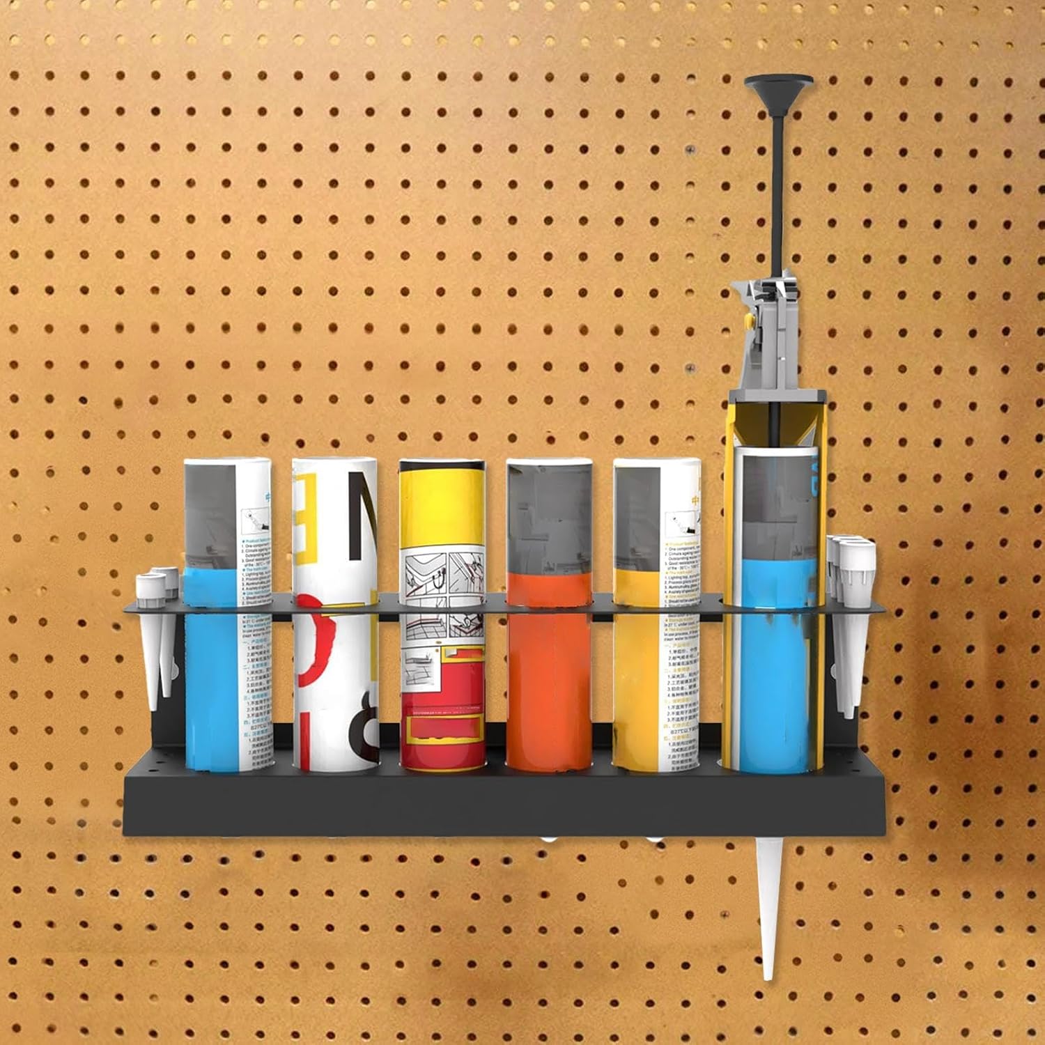  Stockage Colle | Rangement Pour Tubes De Graisse | Organisateur Murale Pour Atelier Et Détail Auto Avec Buses Et Flacons