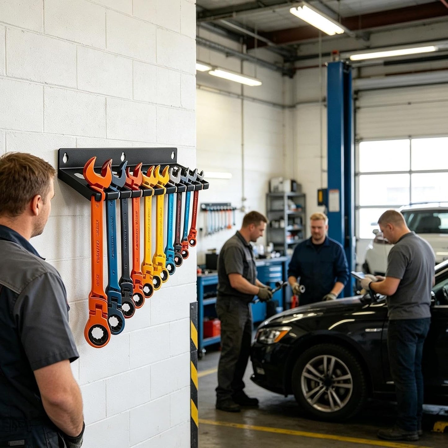  Supports Et Organiseurs Muraux De Clés,12 Fentes En Fer Robuste Et Gain De Place,Organiseur D'angle à Suspendre Pour Outils | Pour Tournevis Hexagonaux Cliquet Cutter Ciseaux Maison Garage Atelier Esp