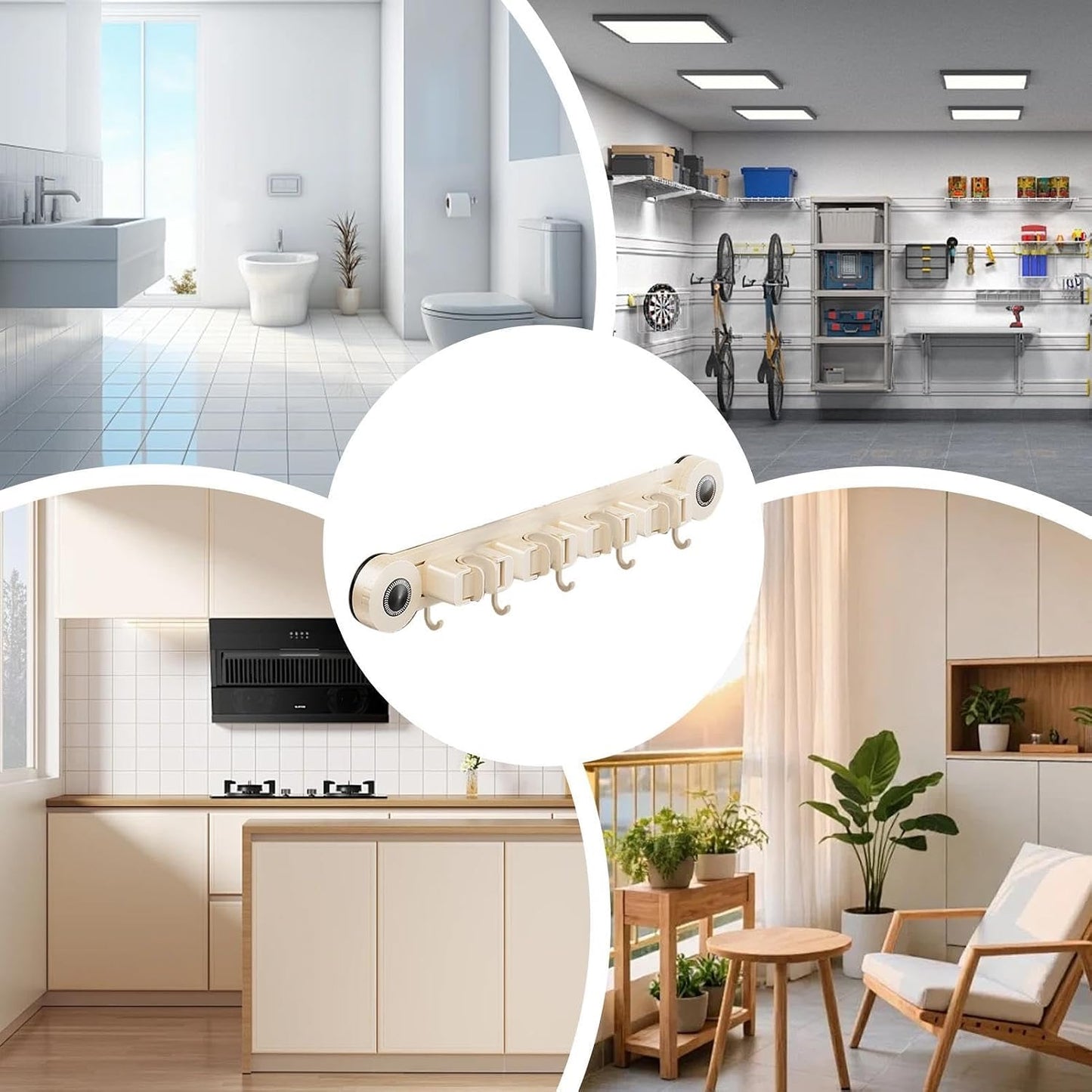  Support Pour Balais Et Serpillères | Support Renforcé Robuste Et Inoxydable | Organisateur Mural Pour Serpillère Et Outils | Pour Maison, Bureau, Appartement, Chambre, Salon Et Salle De Bain