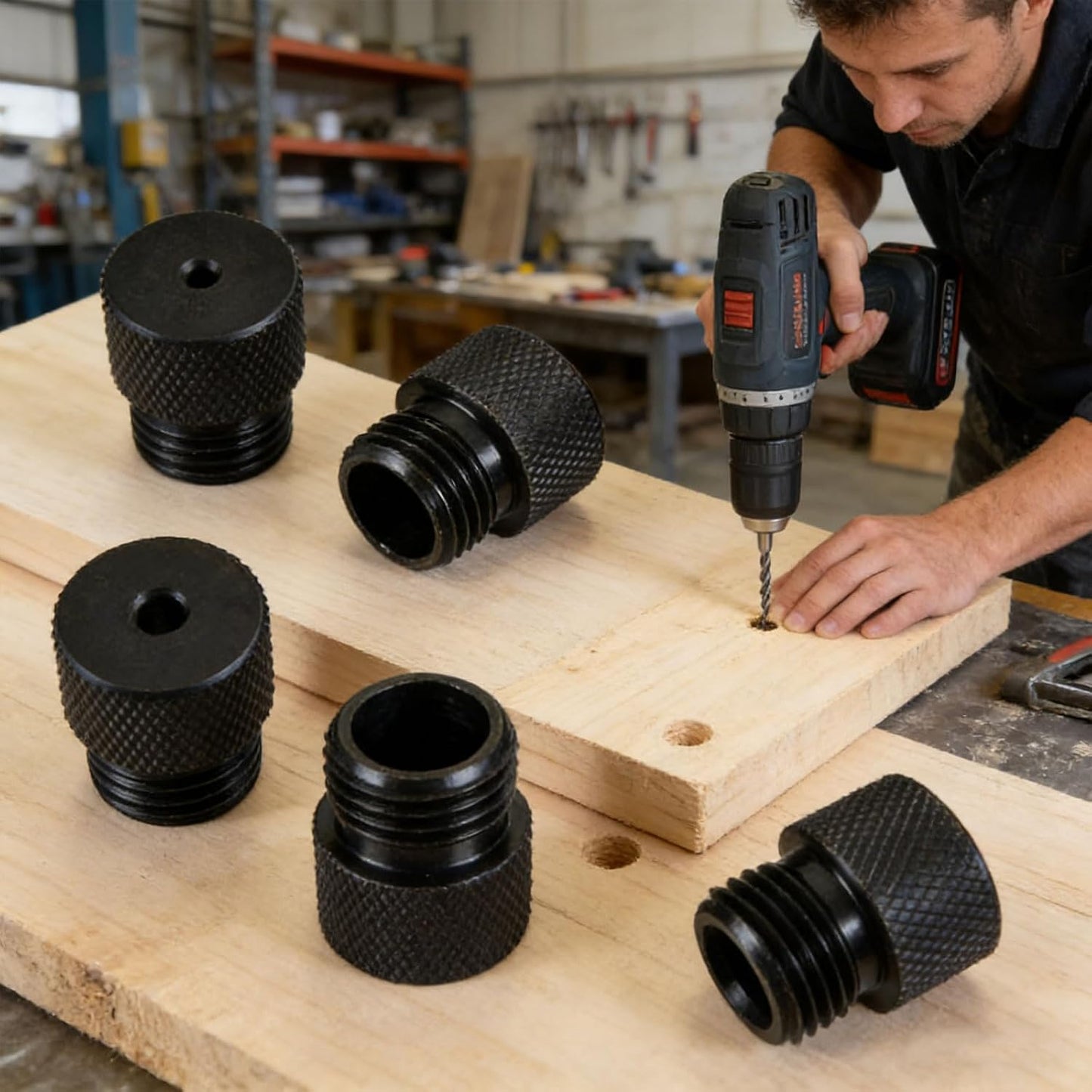  Lot De 6 Bagues De Guidage En Acier Au Carbone De Qualité Supérieure Pour Perçage De Trous De 2 à 10 Mm Dans Les Projets En Bois, Métal, Outils De Travail Des Métaux