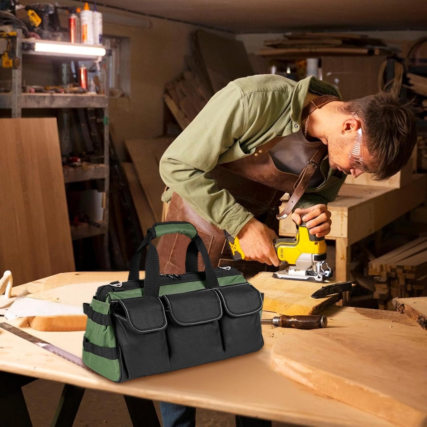  Sac De Rangement Pour Outils | Organiseur Portable Robuste – Sacs à Outils D'électricien à Large Ouverture Pour Homme, Mécanicien, électricien, Charpentier, Garage, Voyage, Réparation, Tournevis