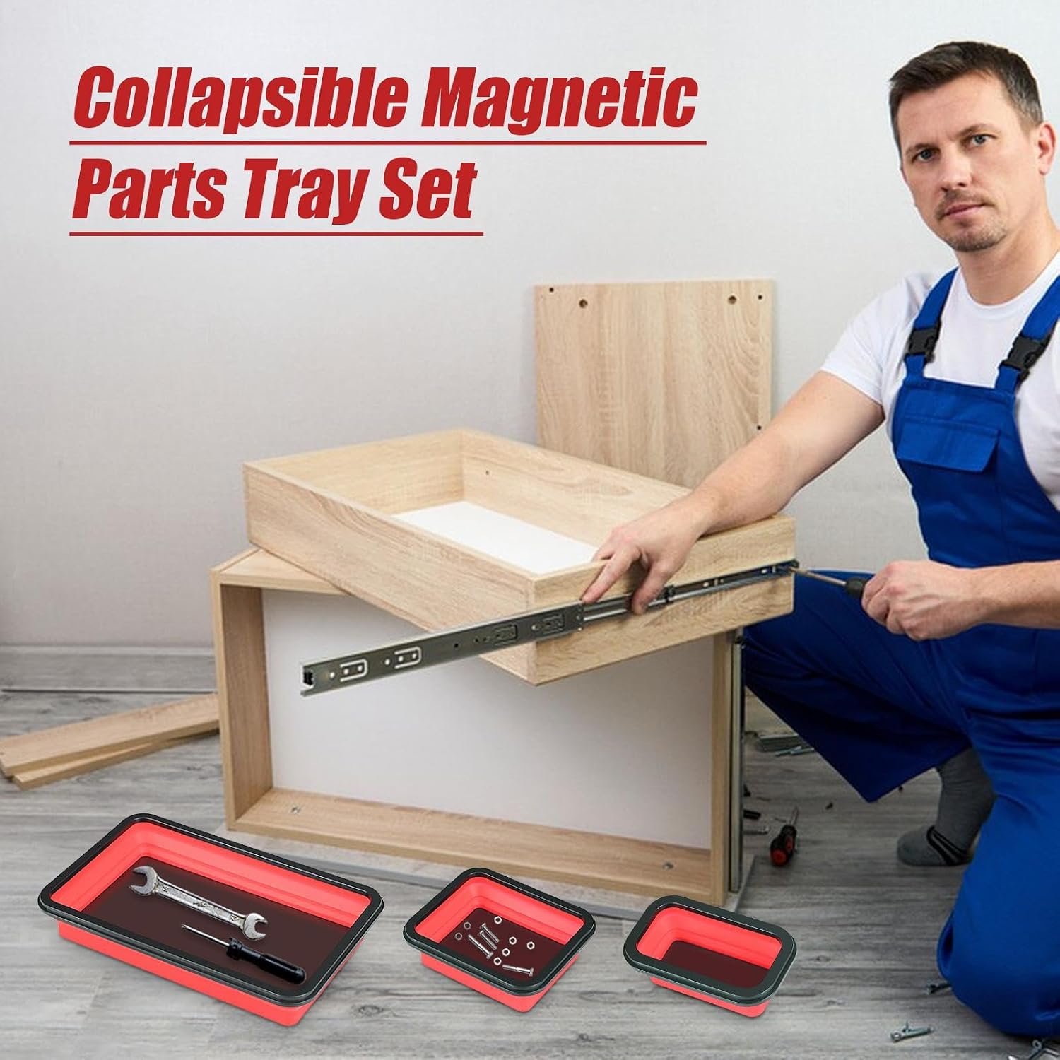  Plateau Magnétique, Lot De 3 Organiseurs De Pièces Magnétiques Pour Vis, écrous, Boulons, Plateau Porte-outils Pour Garage, établi, Réparation Automobile, Tri Du Matériel Et Tâches D'entretien Des