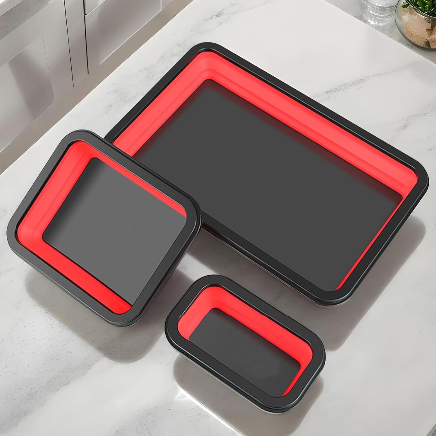  Générique Bac Magnétique Pour Boulons,Ensemble De 3 Plateaux Organisateurs Magnétiques Pour Pièces | Organisateur D'outils Pliable Pour Tri Vis Écrous Atelier Garage De Réparation