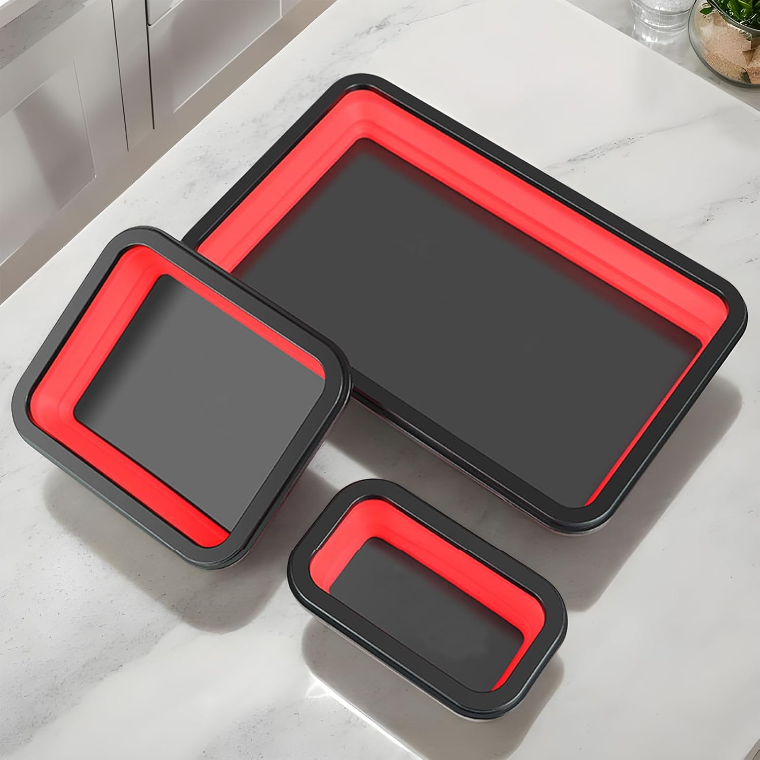  Générique Bac Magnétique Pour Boulons,Ensemble De 3 Plateaux Organisateurs Magnétiques Pour Pièces | Organisateur D'outils Pliable Pour Tri Vis Écrous Atelier Garage De Réparation