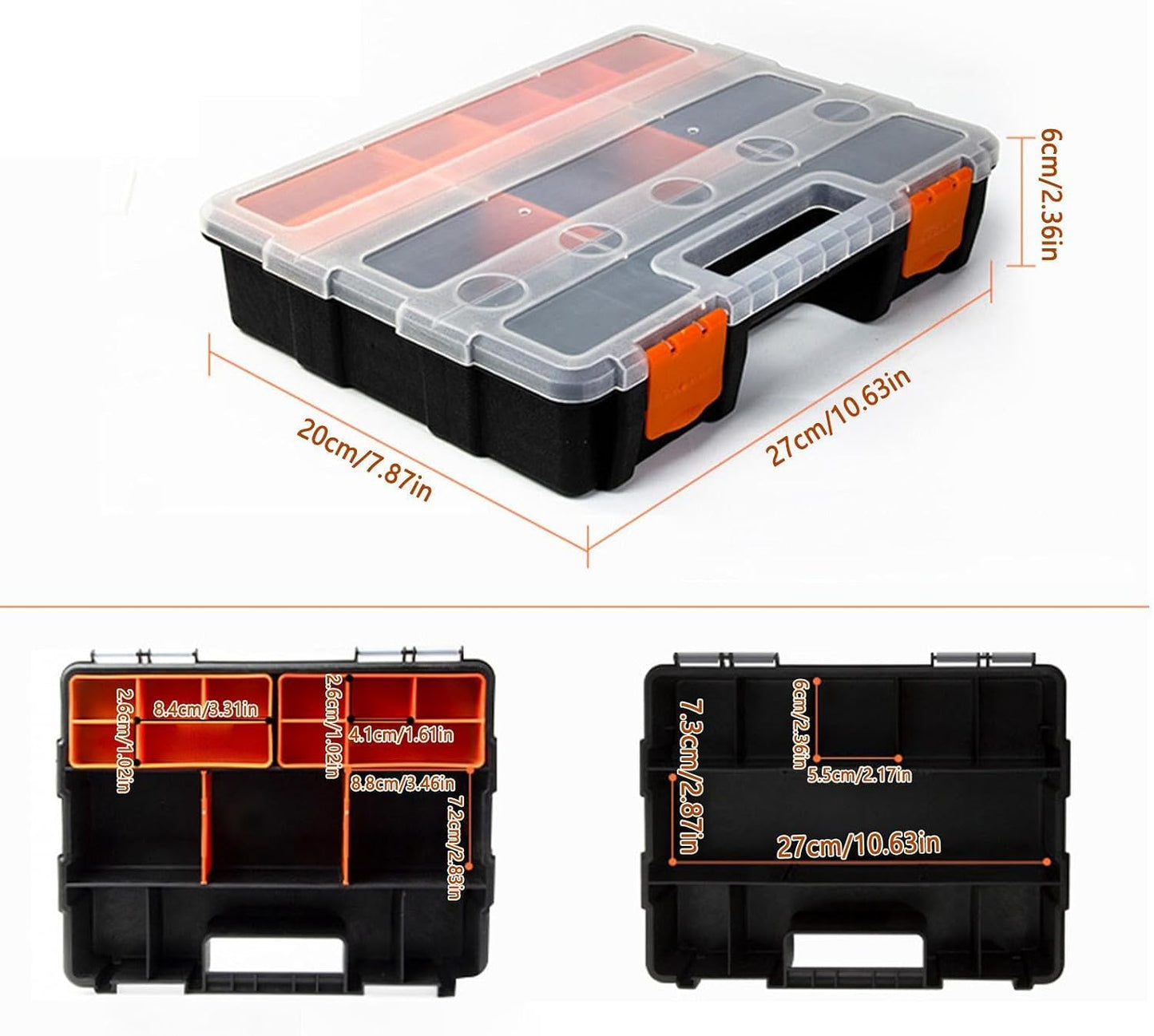  Organiseur De Pièces Portable – Boîte De Rangement Amovible à 21 Compartiments, Utilisation En Atelier Avec Design Connectable, Système De Rangement Transparent, Boîte à Outils Facile à Transporter