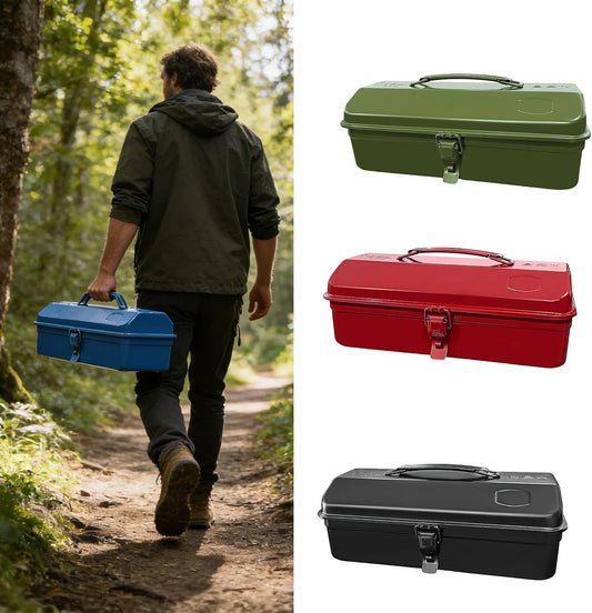  Coffre à Outils En Fer Avec Poignée Ergonomique De Grande Capacité, Boîte à Outils En Métal Robuste Avec Poignée, étui De Rangement Portable Pour L'organisation Des Outils